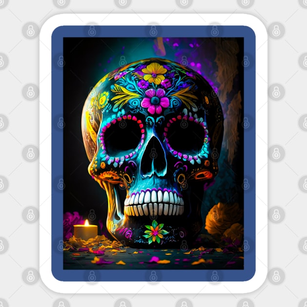 Day of The Dead Skull Sticker by CreativePhil